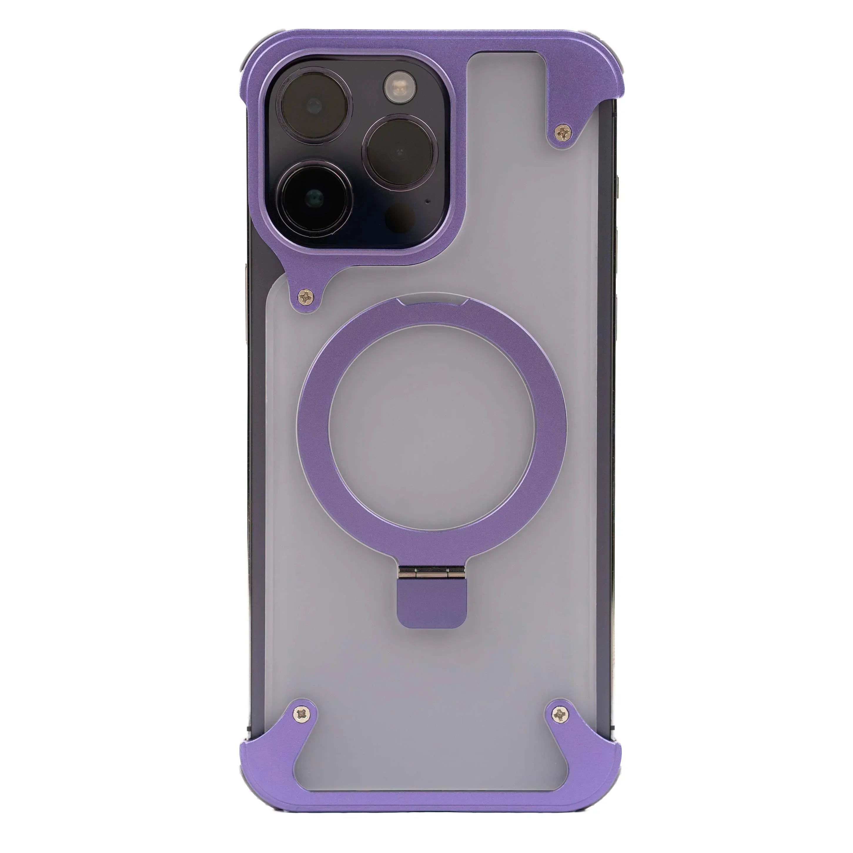 Rimless Metal Magnetic Stand Case iPhone 13 Pro Max - Three