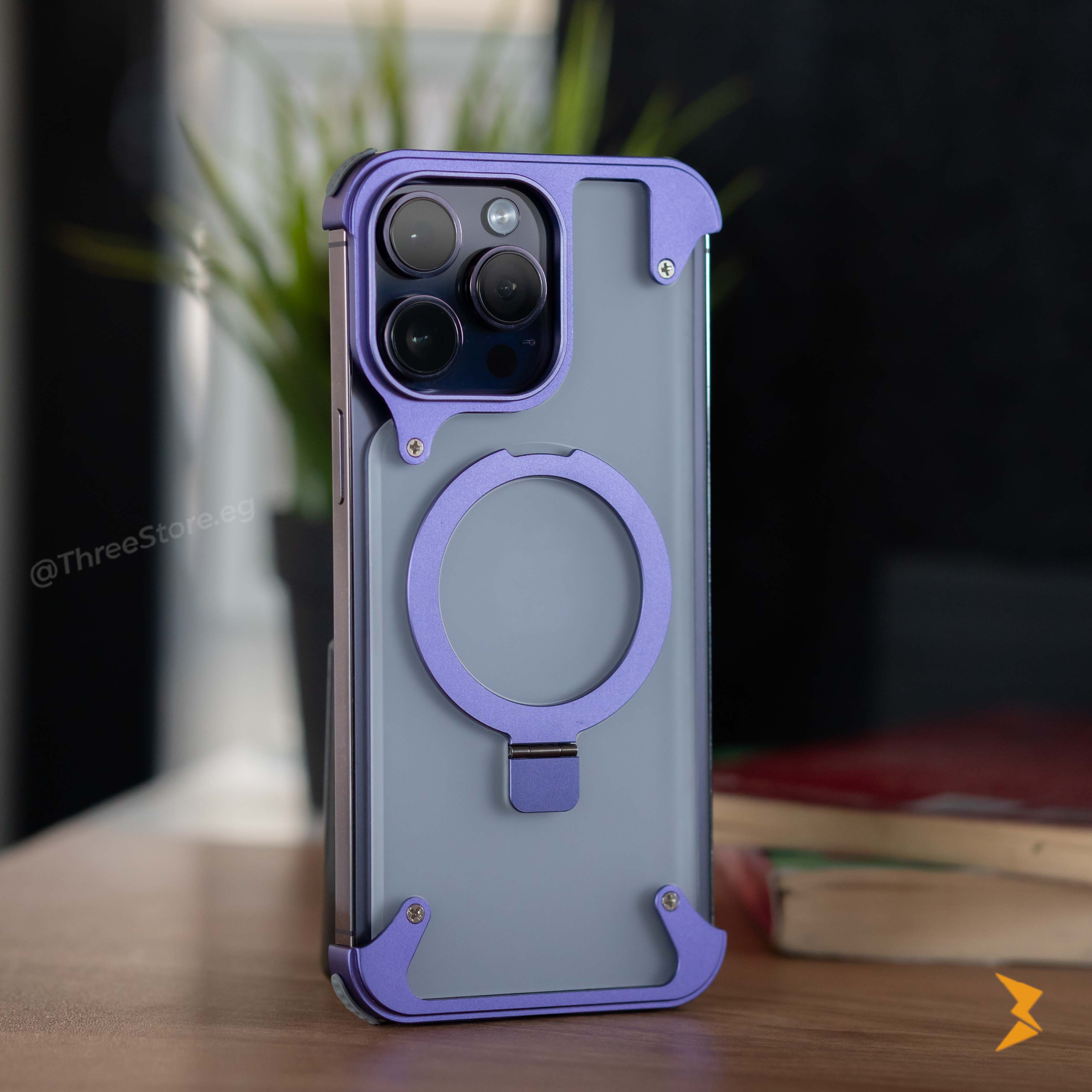 Rimless Metal Magnetic Stand Case iPhone 14 Pro Max