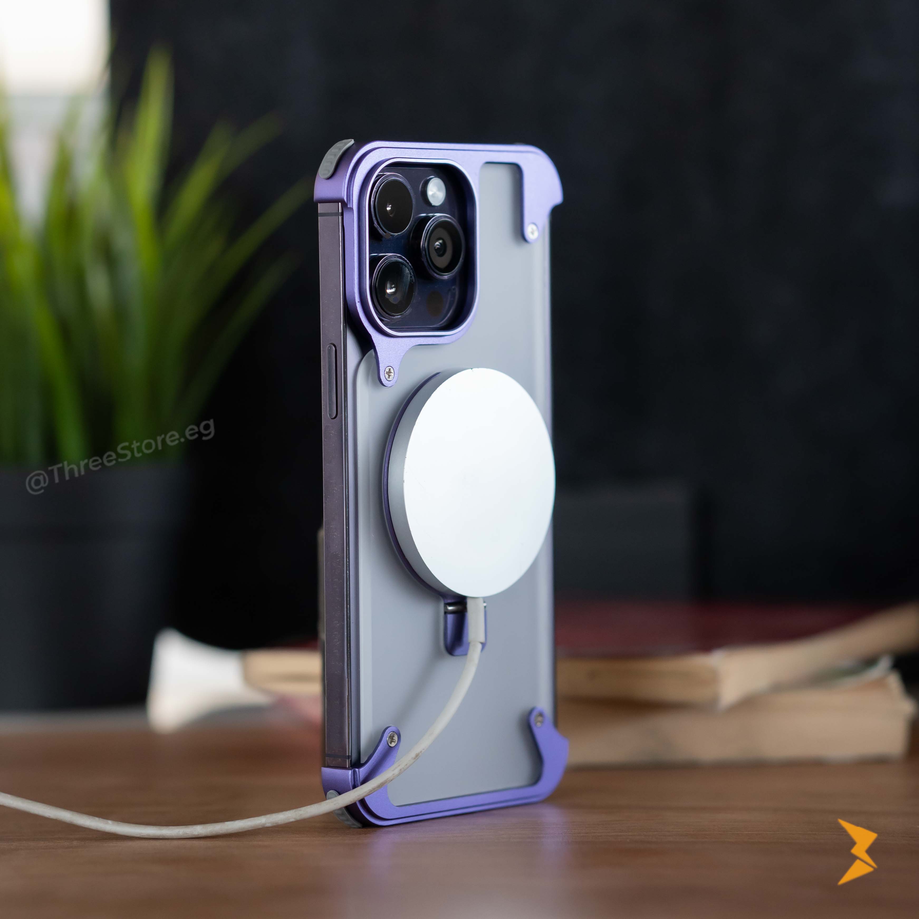 Rimless Metal Magnetic Stand Case iPhone 14 Pro Max