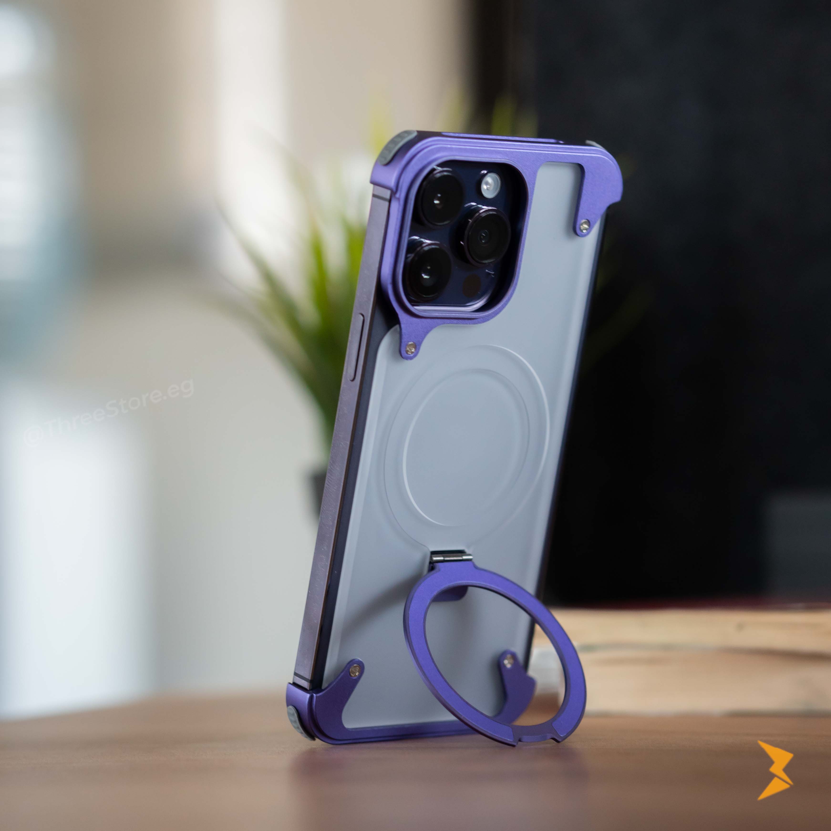 Rimless Metal Magnetic Stand Case iPhone 14 Pro Max