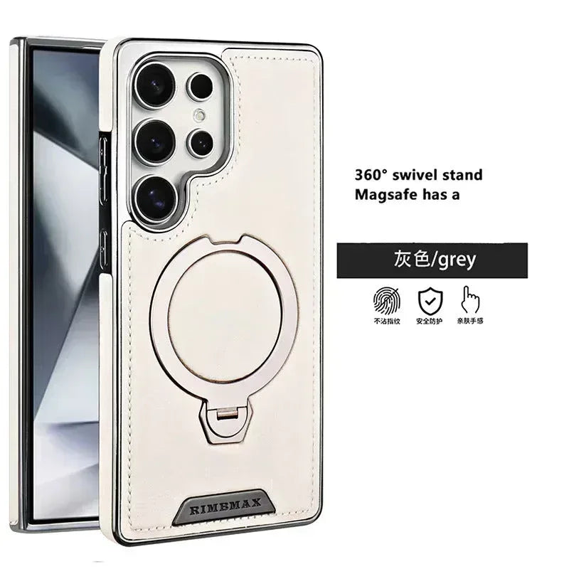 Royal Leather MagSafe Stand Case Samsung S25 Ultra - Three