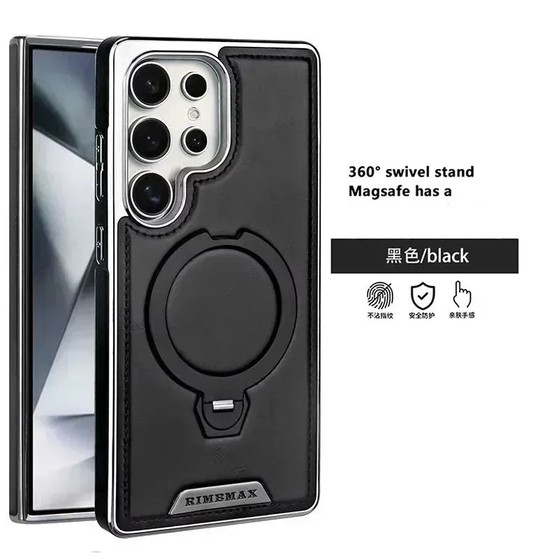 Royal Leather MagSafe Stand Case Samsung S25 Ultra - Three