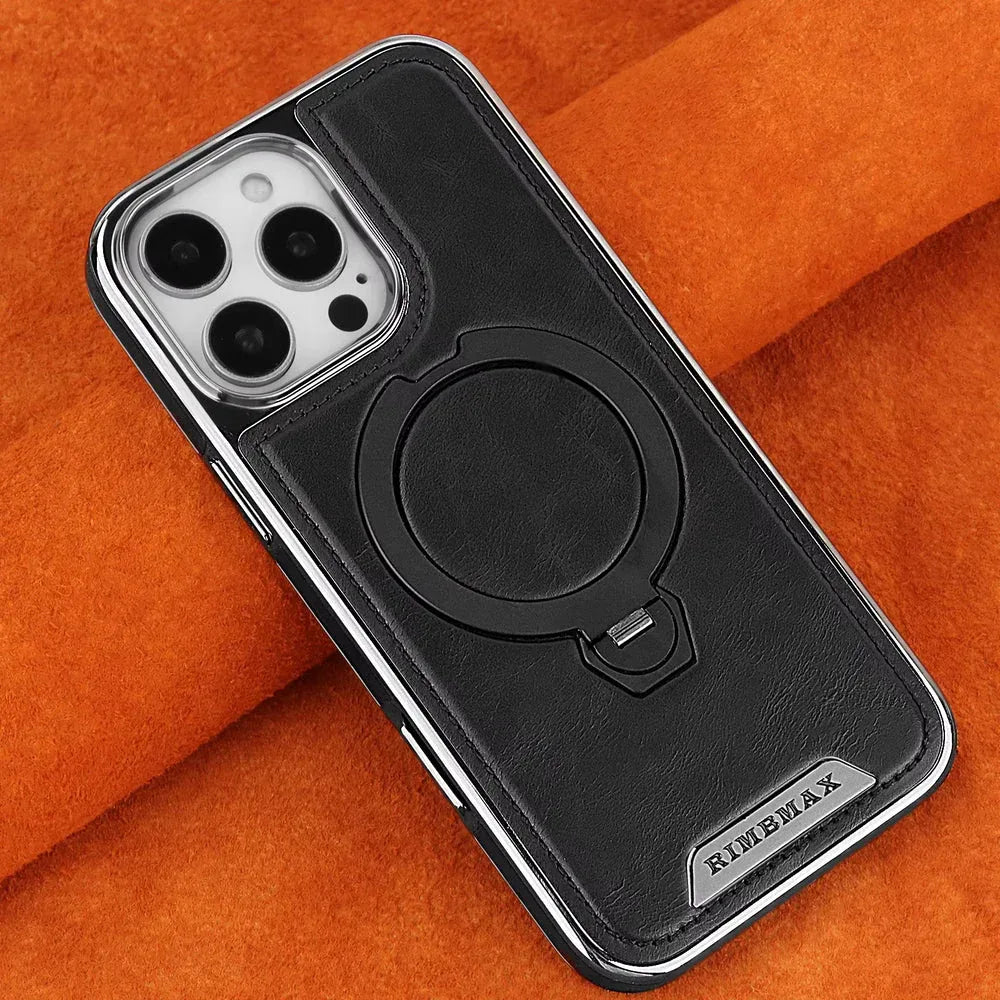 Royal Leather MagSafe Stand Case iPhone 16 Pro Max - Three