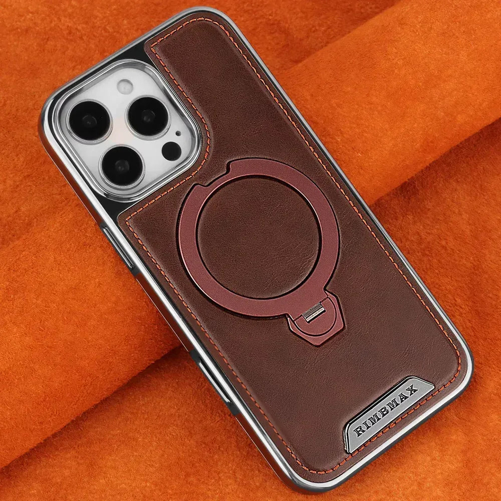 Royal Leather MagSafe Stand Case iPhone 16 Pro Max - Three