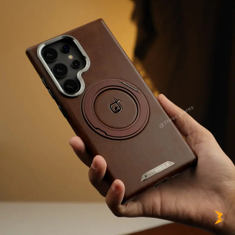 Ruime Leather Magsafe Stand Case Samsung S25 Ultra