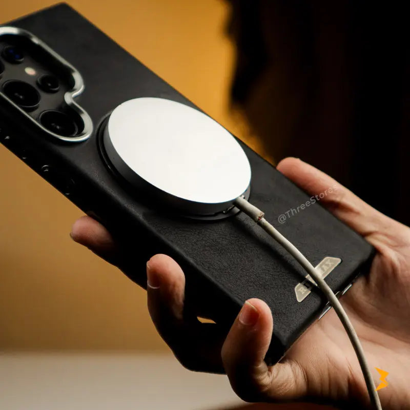 Ruime Leather Magsafe Stand Case Samsung S25 Ultra