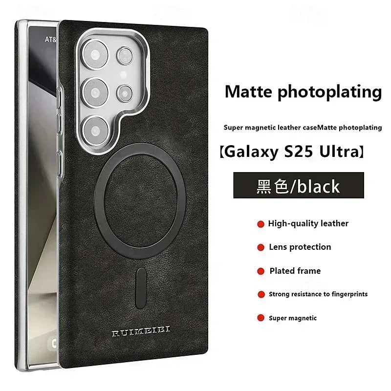 Ruimeibi Carga Leather Magsafe Case Samsung S25 Ultra - Three