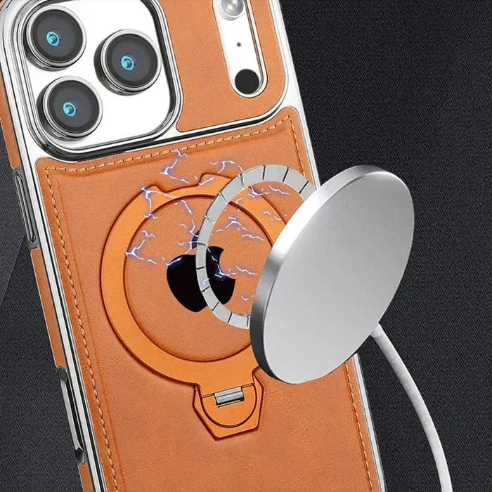 Royal Leather MagSafe Stand Case iPhone 17 Pro Max - Three