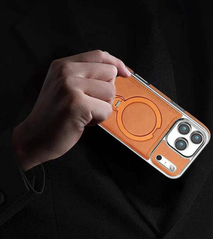Royal Leather MagSafe Stand Case iPhone 17 Pro Max - Three