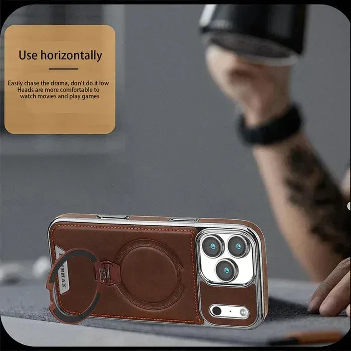 Royal Leather MagSafe Stand Case iPhone 17 Pro Max - Three