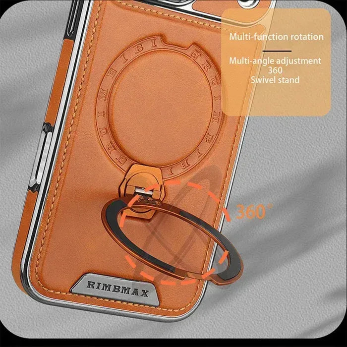 Royal Leather MagSafe Stand Case iPhone 17 Pro Max - Three