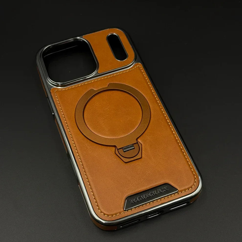 Royal Leather MagSafe Stand Case iPhone 17 Pro Max - Three