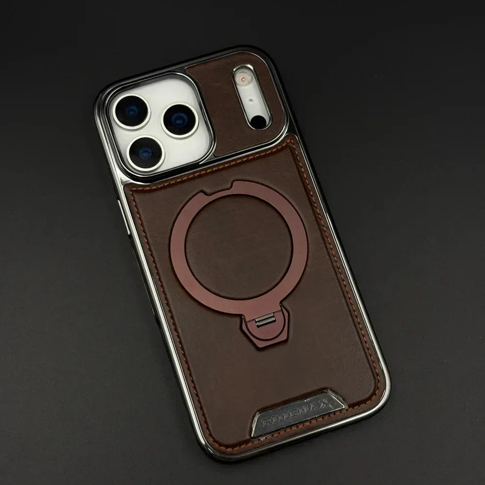 Royal Leather MagSafe Stand Case iPhone 17 Pro Max - Three
