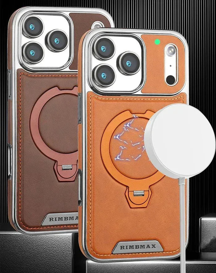 Royal Leather MagSafe Stand Case iPhone 17 Pro Max - Three