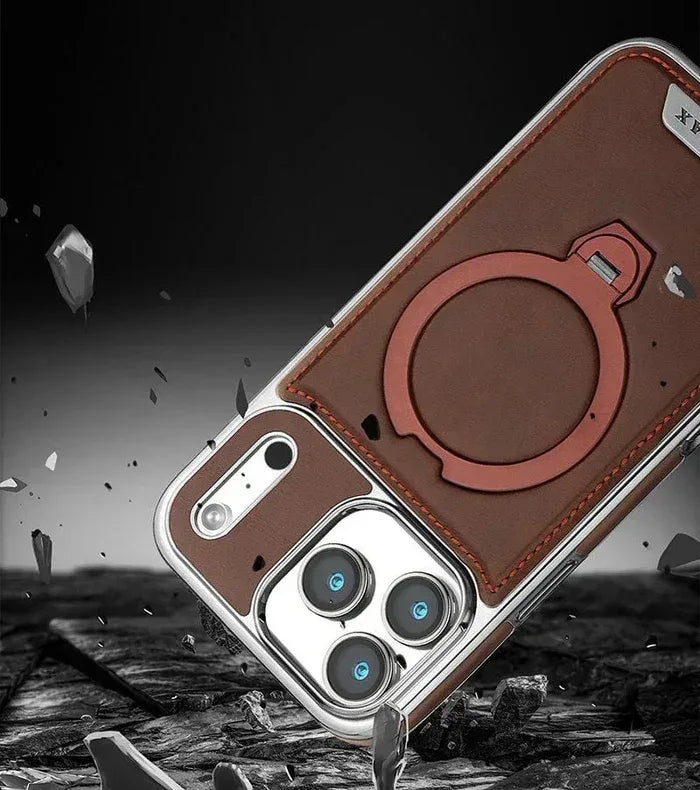 Royal Leather MagSafe Stand Case iPhone 17 Pro Max - Three