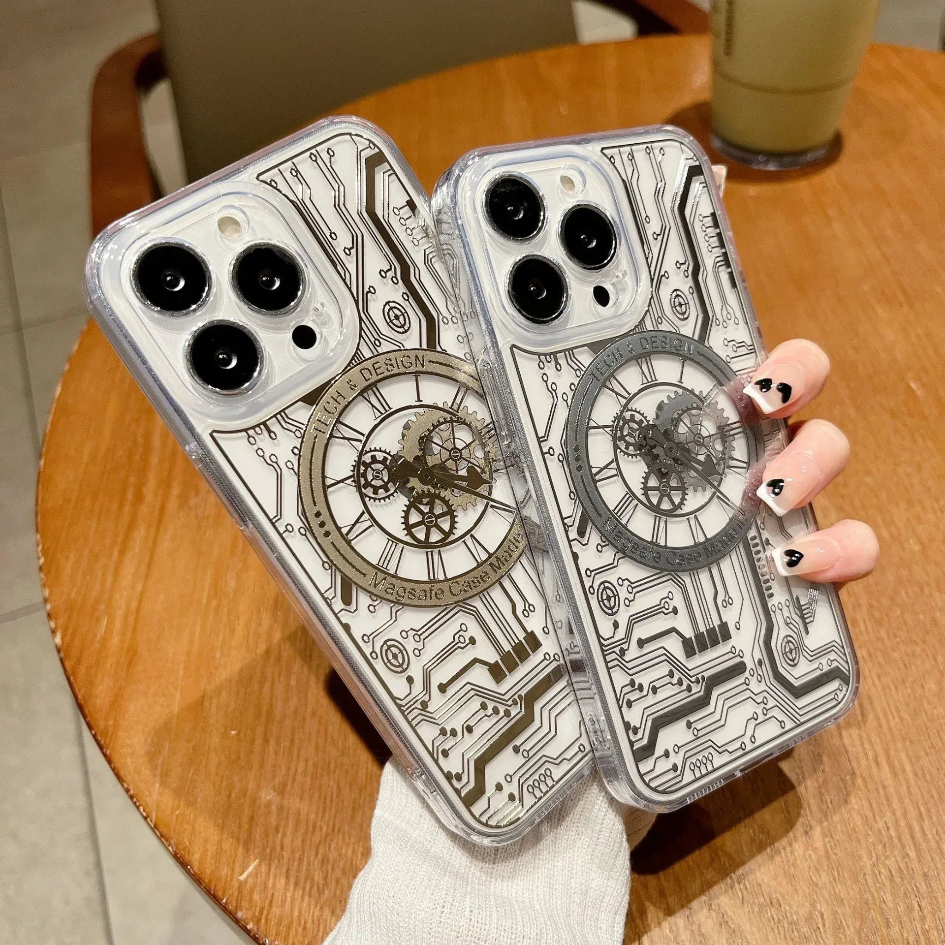 Transparent Mechanical Watch Case iPhone 14 Pro Max - Three