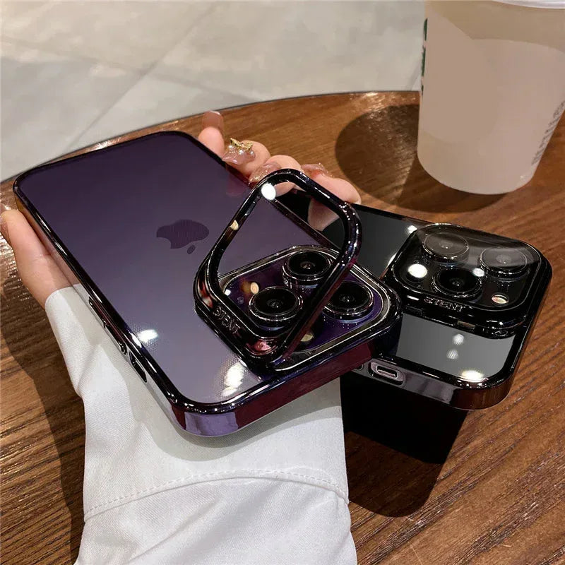 Invisible Folding Holder Camera Stand Case iPhone 12 Pro Max - Three
