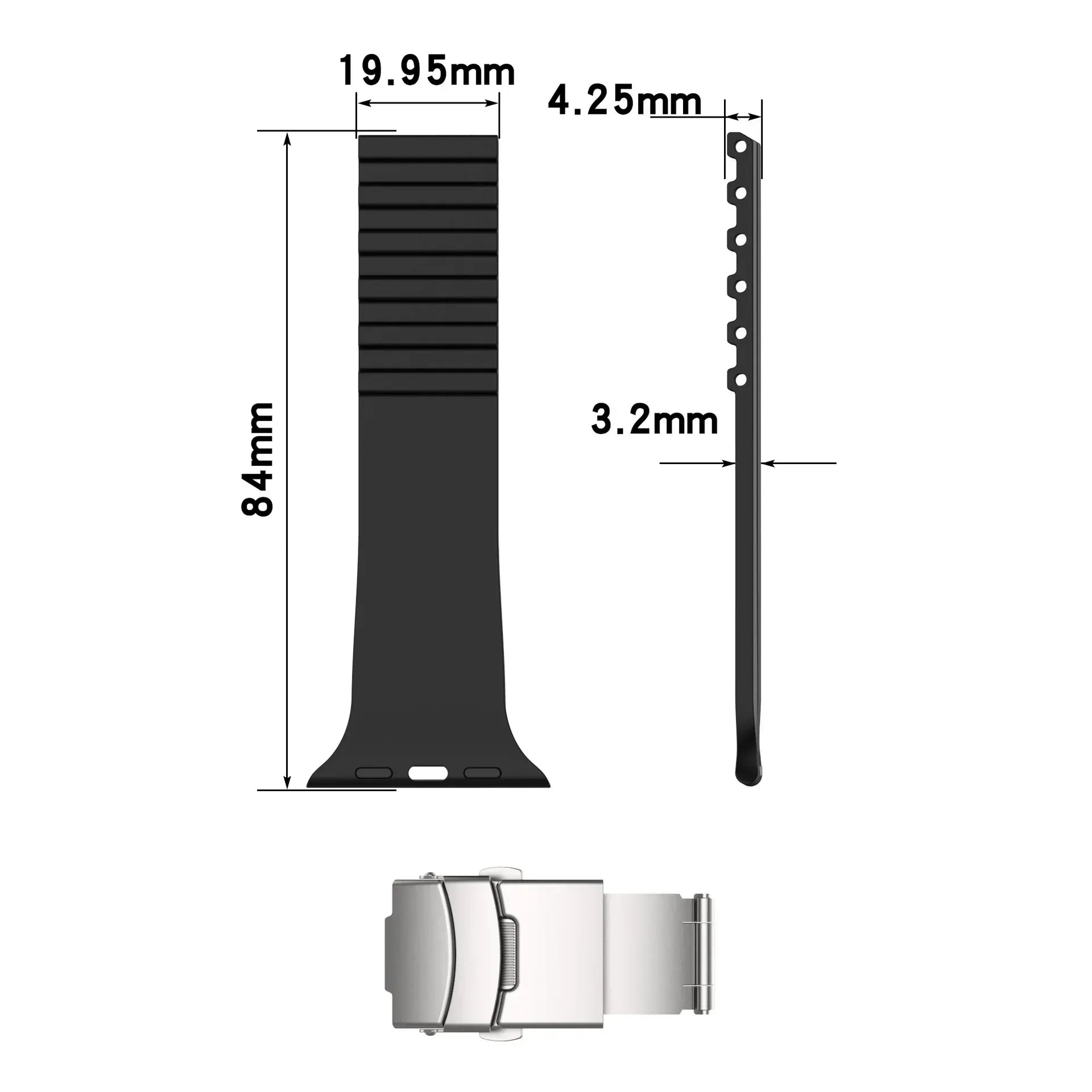 Tissot Compatible Silicone Starp For Apple Watch - Three
