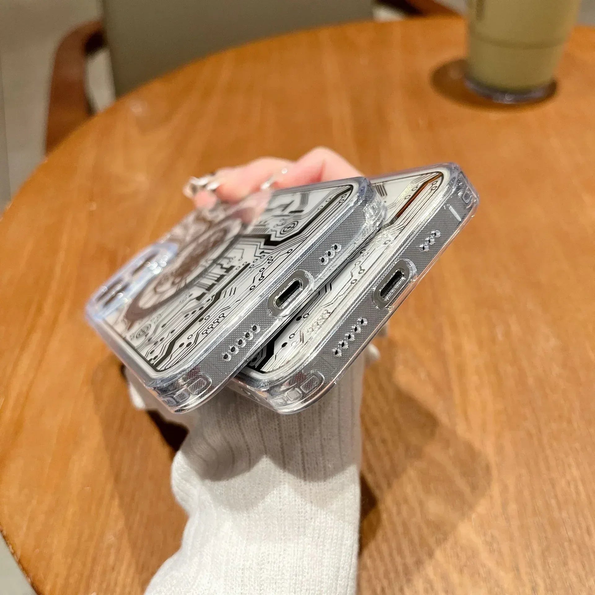 Transparent Mechanical Watch Case iPhone 14 Plus - Three