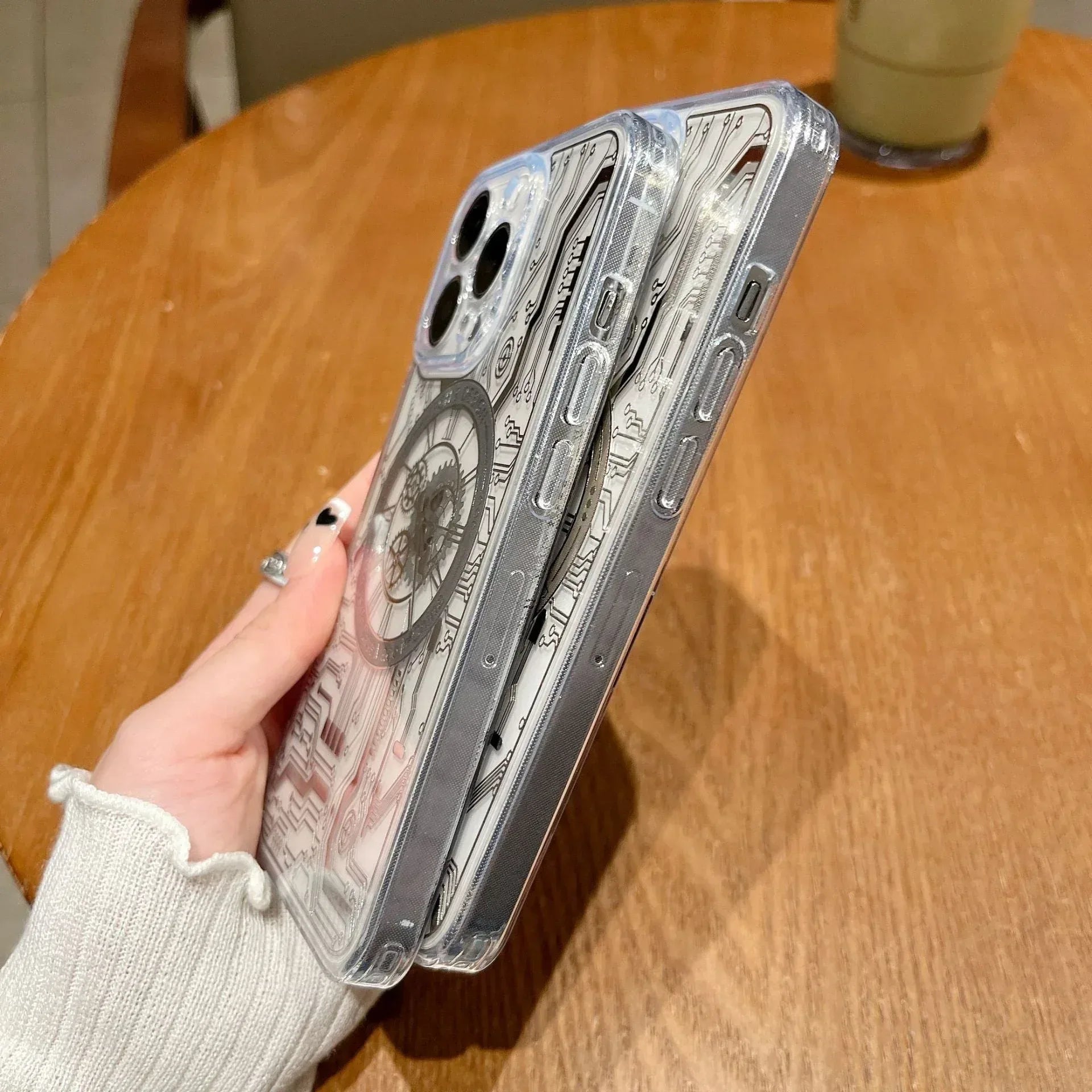 Transparent Mechanical Watch Case iPhone 14 Pro Max - Three