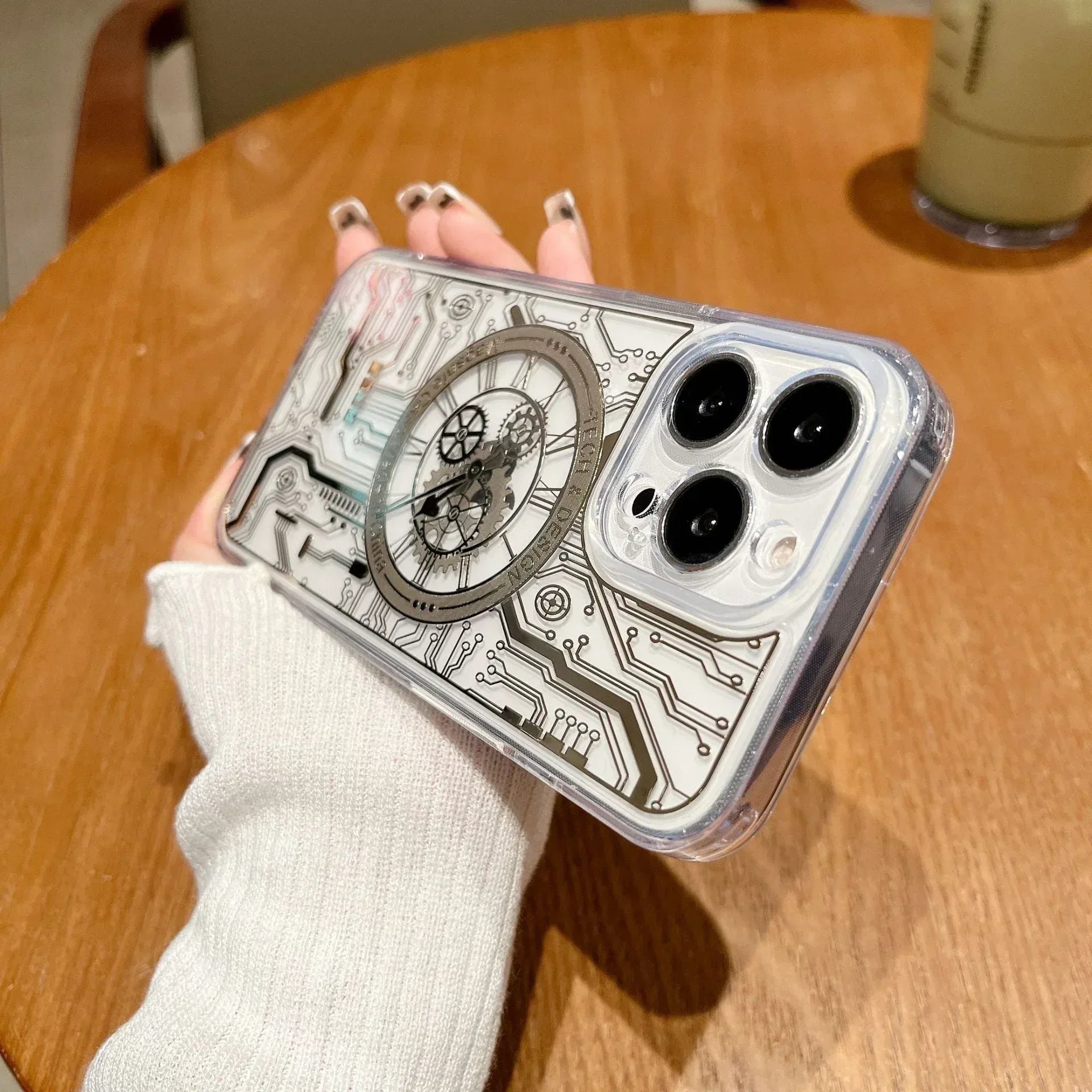 Transparent Mechanical Watch Case iPhone 14 Pro - Three