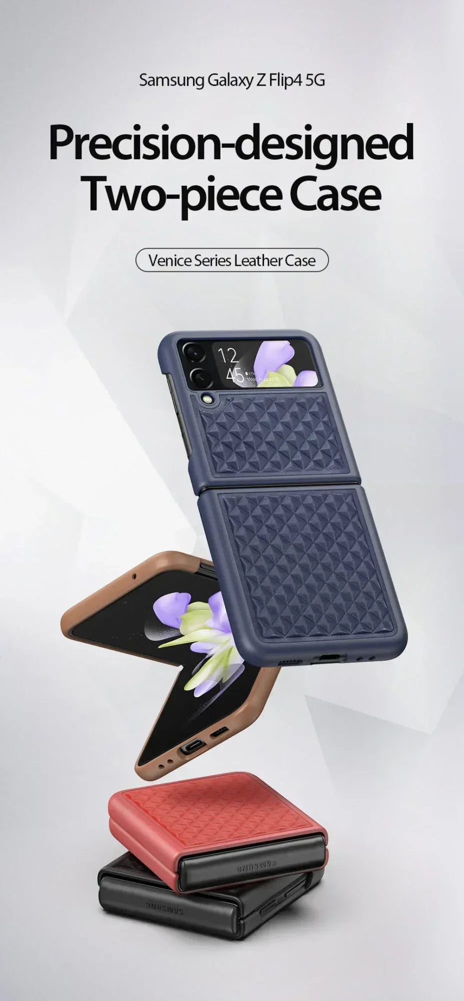 Dux Venice Series Leather Case for Samsung Z Flip 3 - Three