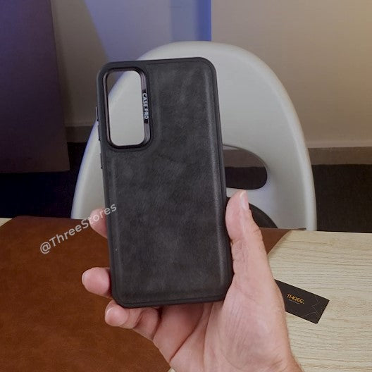 Black Leather Case Samsung S23 Fe