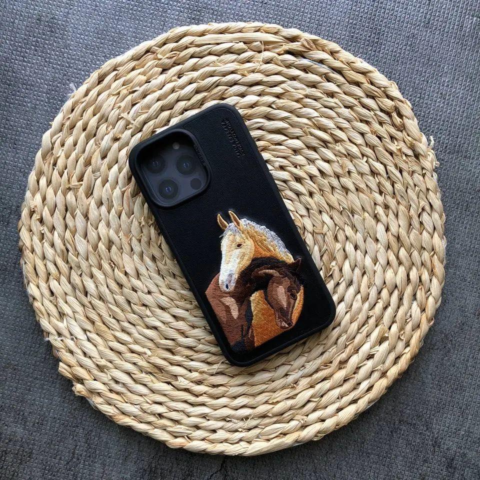 Santa Isidore Horse Case iPhone 15 Pro Max - Three