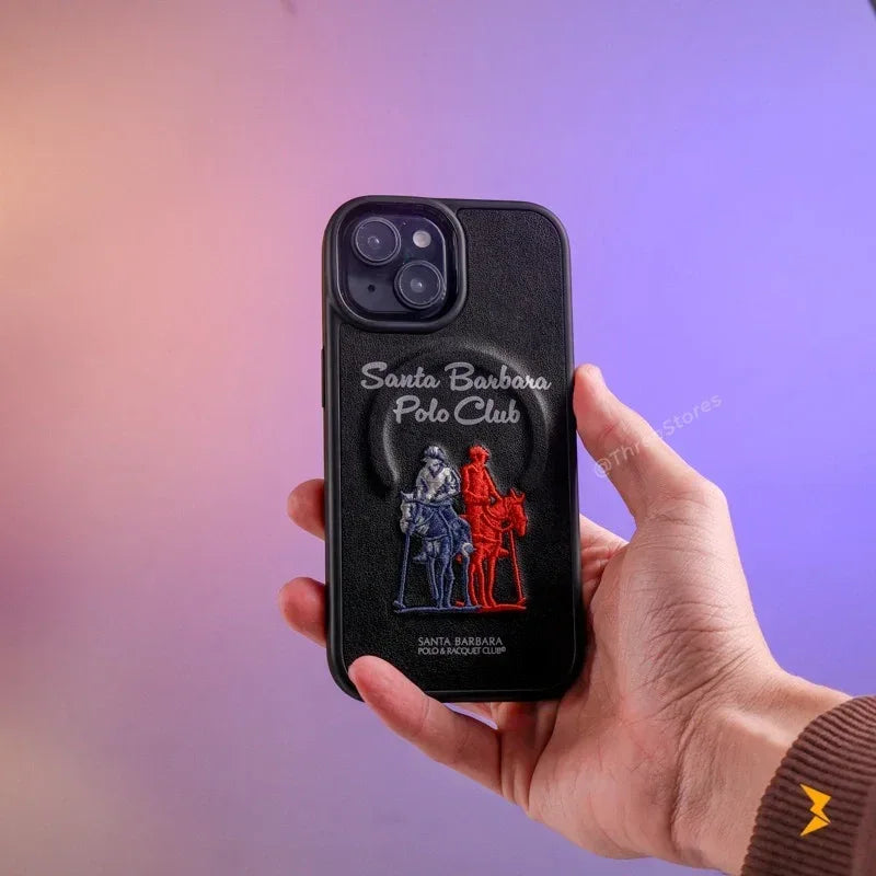 Santa Rawhide Leather Case iPhone 13/14/15 - Three