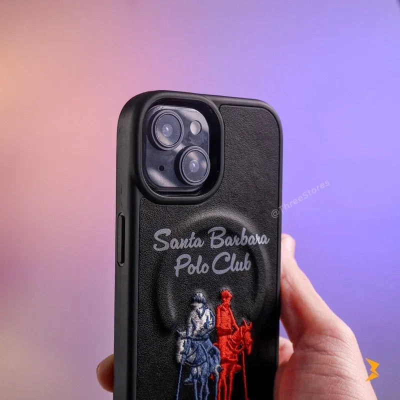 Santa Rawhide Leather Case iPhone 13/14/15 - Three