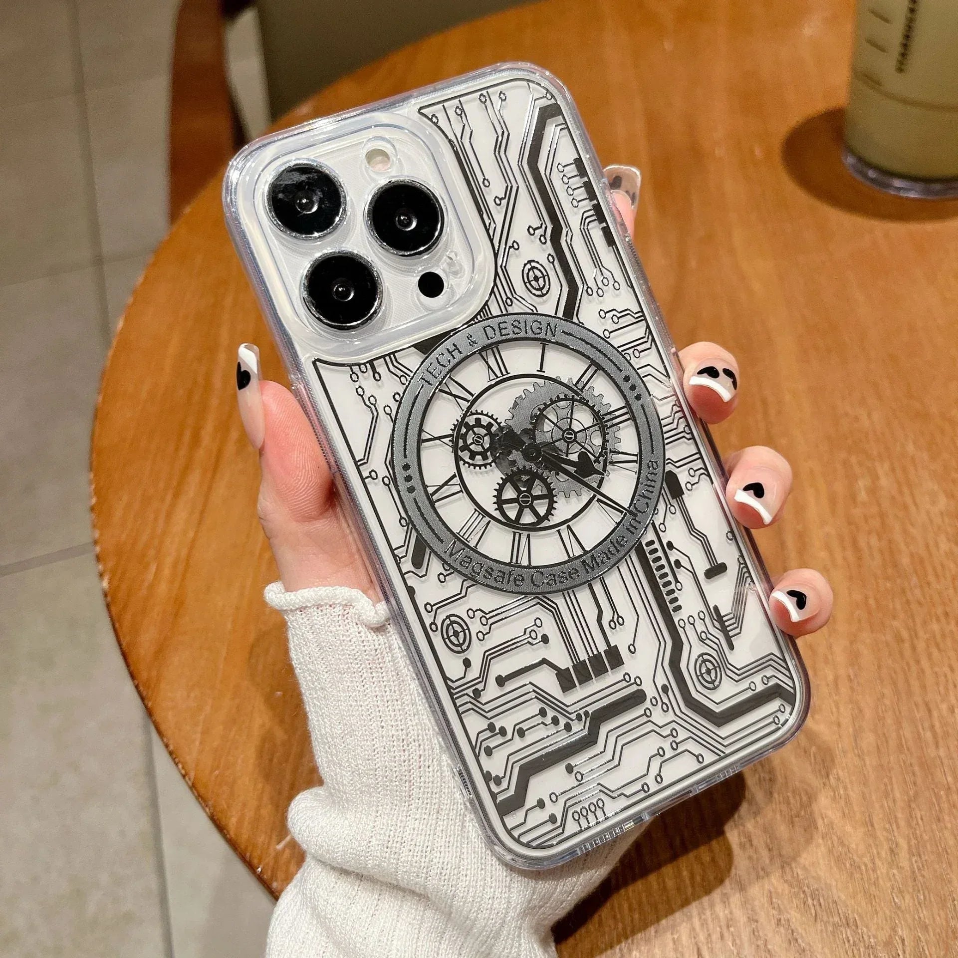 Transparent Mechanical Watch Case iPhone 14 Pro - Three