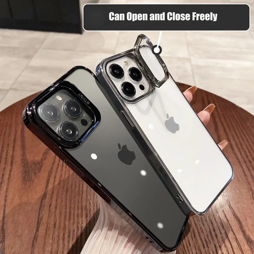 Invisible Folding Holder Camera Stand Case iPhone 12 / 12 Pro - Three