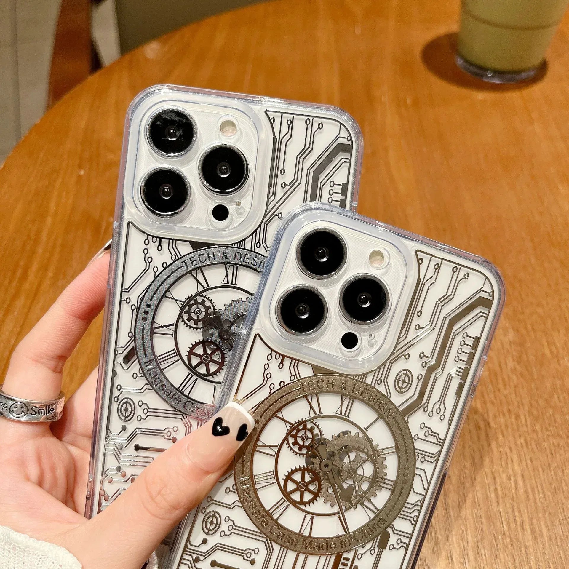 Transparent Mechanical Watch Case iPhone 13 Pro Max - Three