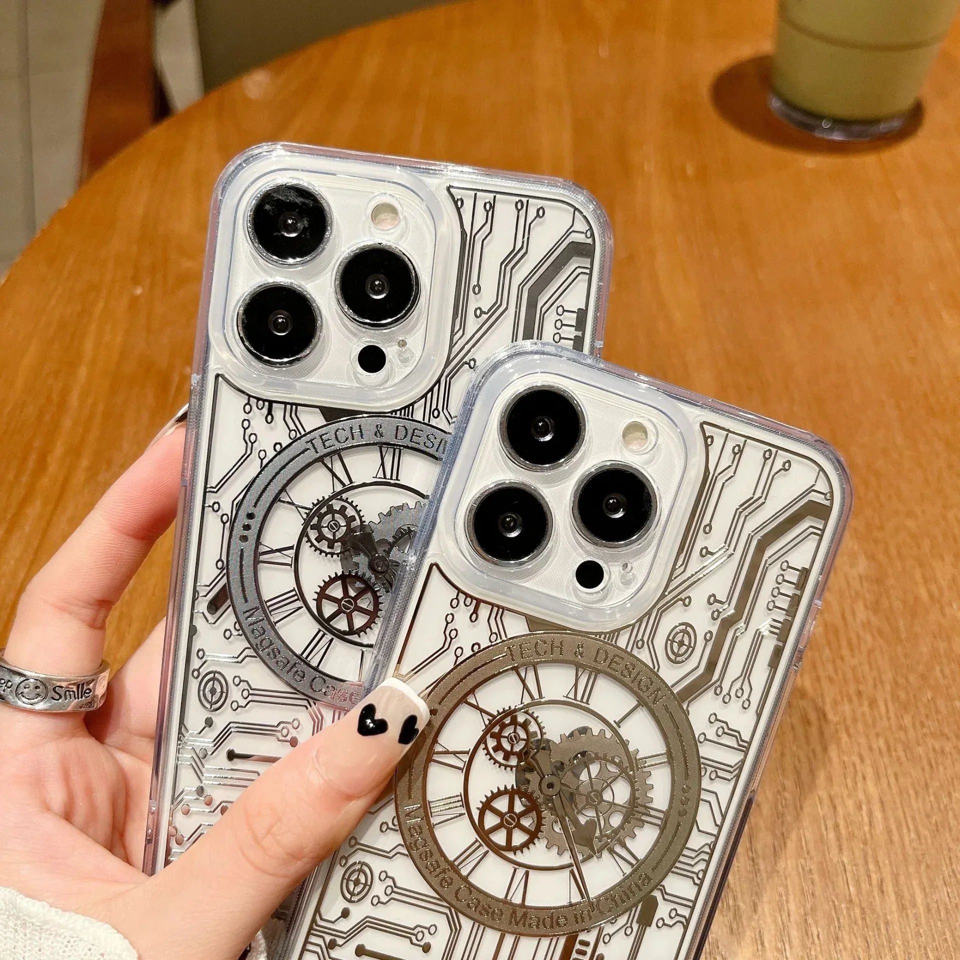Transparent Mechanical Watch Case iPhone 14 Pro - Three