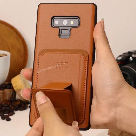 HDD Magnetic Stand Card Leather Case Samsung Note 9 - Three