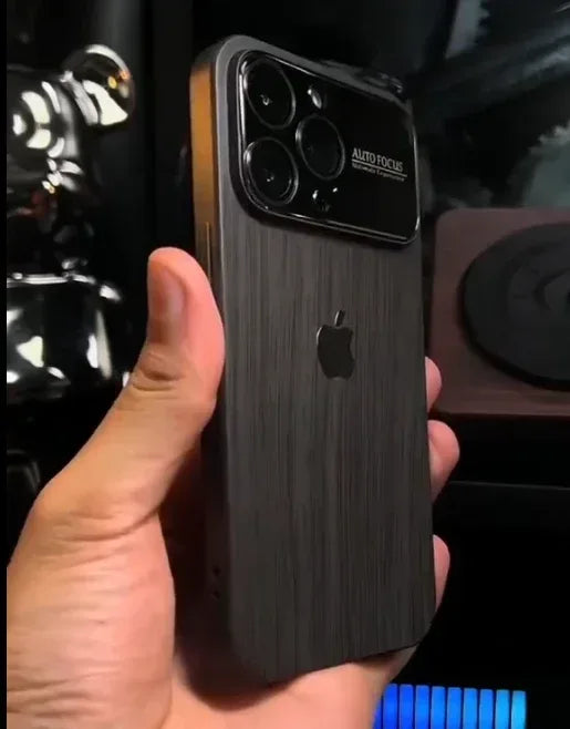 Wood Grain Lens Protection Case iPhone 14 Pro Max - Three