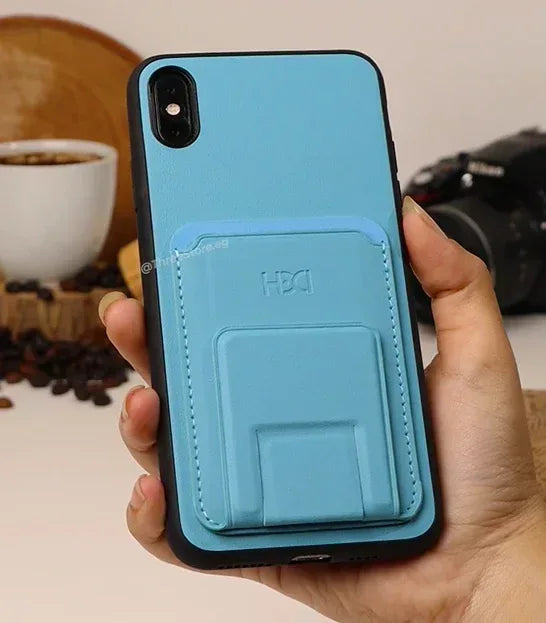 HDD Magnetic Stand Card Leather Case iPhone XR - Three