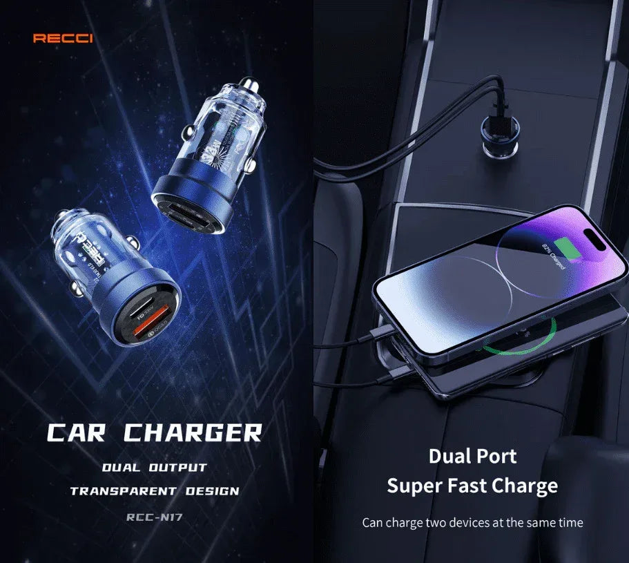 Recci Journey Series PD Fast Charging Car Charger RCC-N17 - Three