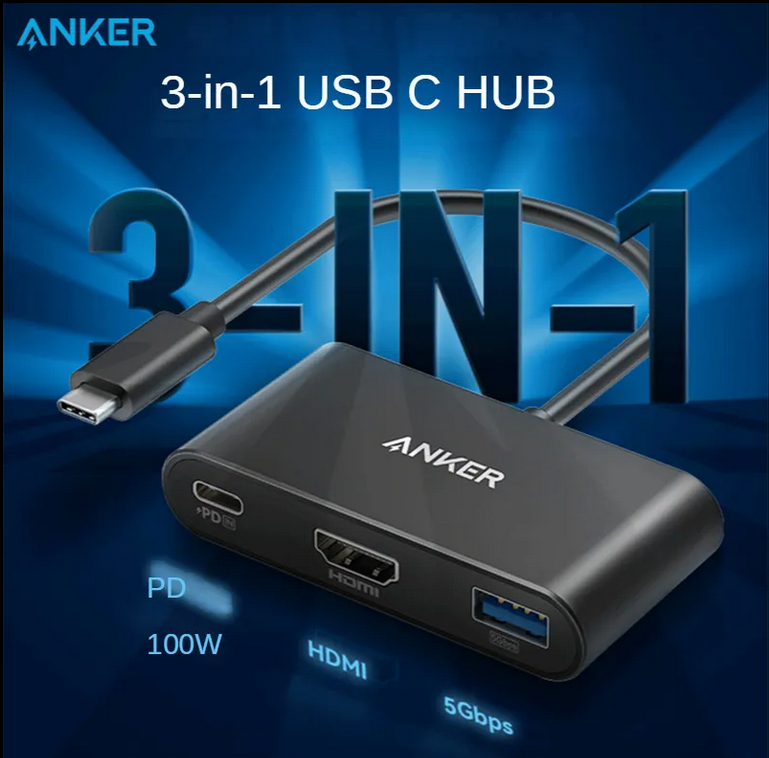 Anker USB C Hub, PowerExpand 3-in-1