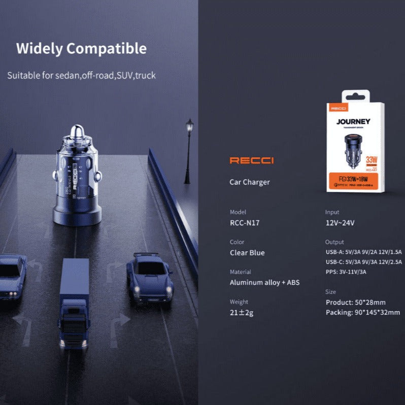 Recci Journey Series PD Fast Charging Car Charger RCC-N17