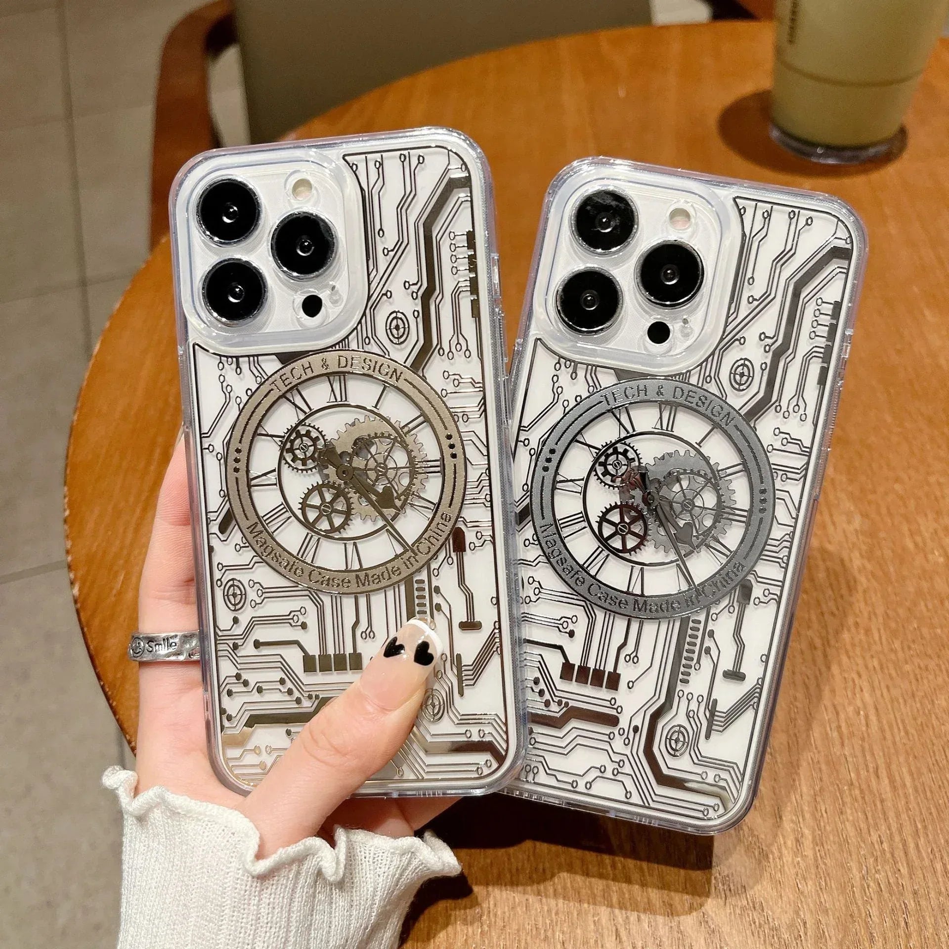 Transparent Mechanical Watch Case iPhone 14 Pro - Three