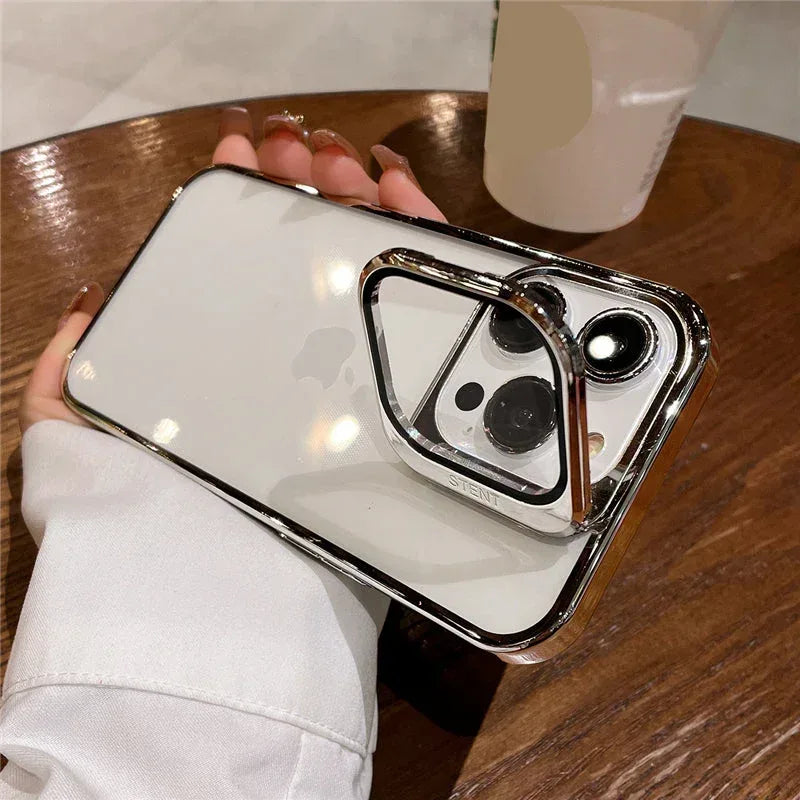 Invisible Folding Holder Camera Stand Case iPhone 12 Pro Max - Three