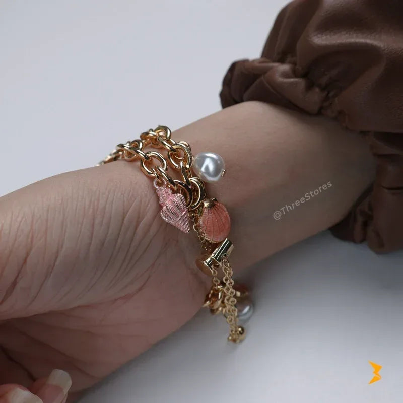 Sea shells Metal Watch Band For Apple Watch - Three