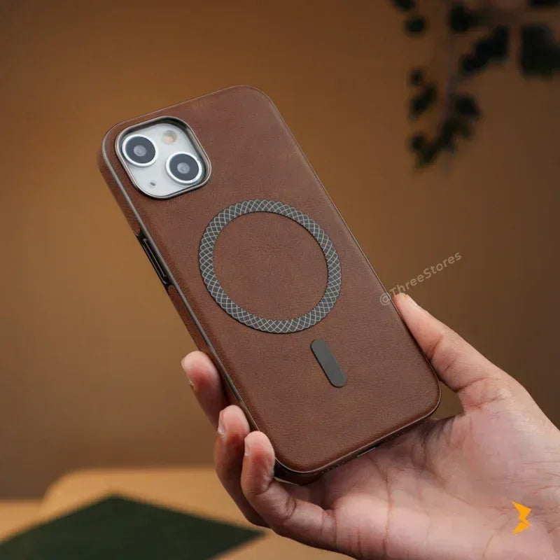 Senso Leather Magsafe Case iPhone 15 - Three