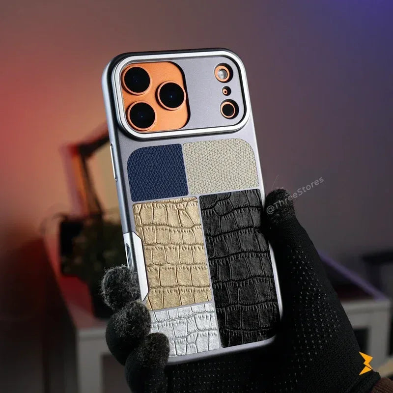 Sheen Leather Metal Frame Magsafe Case iPhone 17 Pro Max - Three