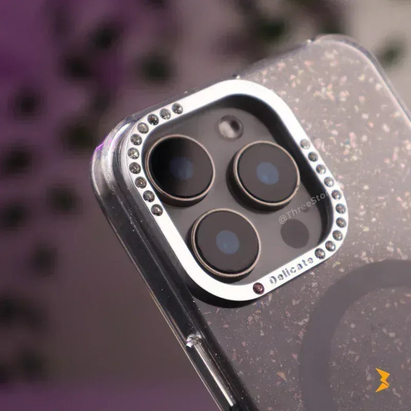 Silver Flakes Magsafe Case iPhone 16 Pro Max - Three