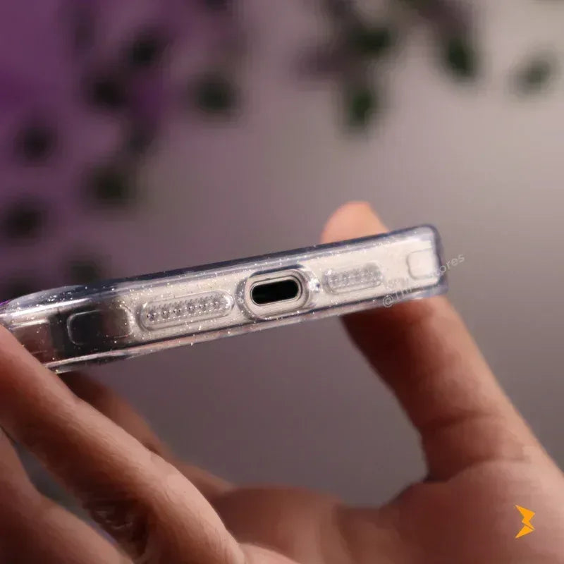 Silver Flakes Magsafe Case iPhone 16 Pro Max - Three