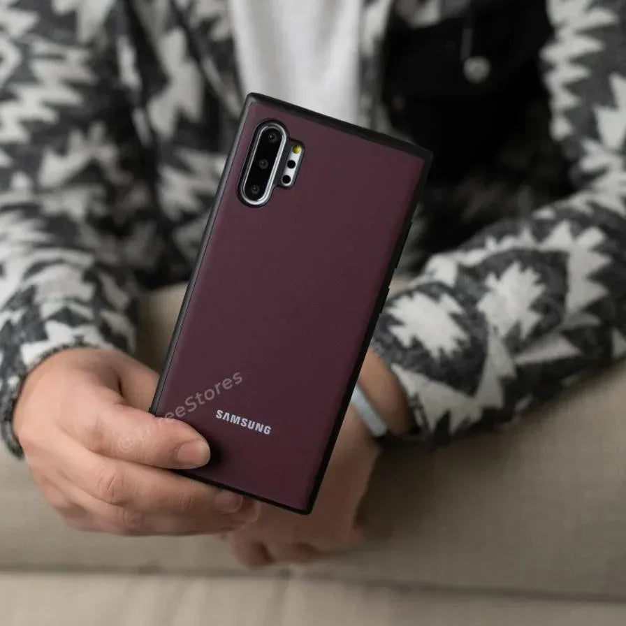 Slim Leather Camera Protection Case Samsung Note 10 Plus - Three