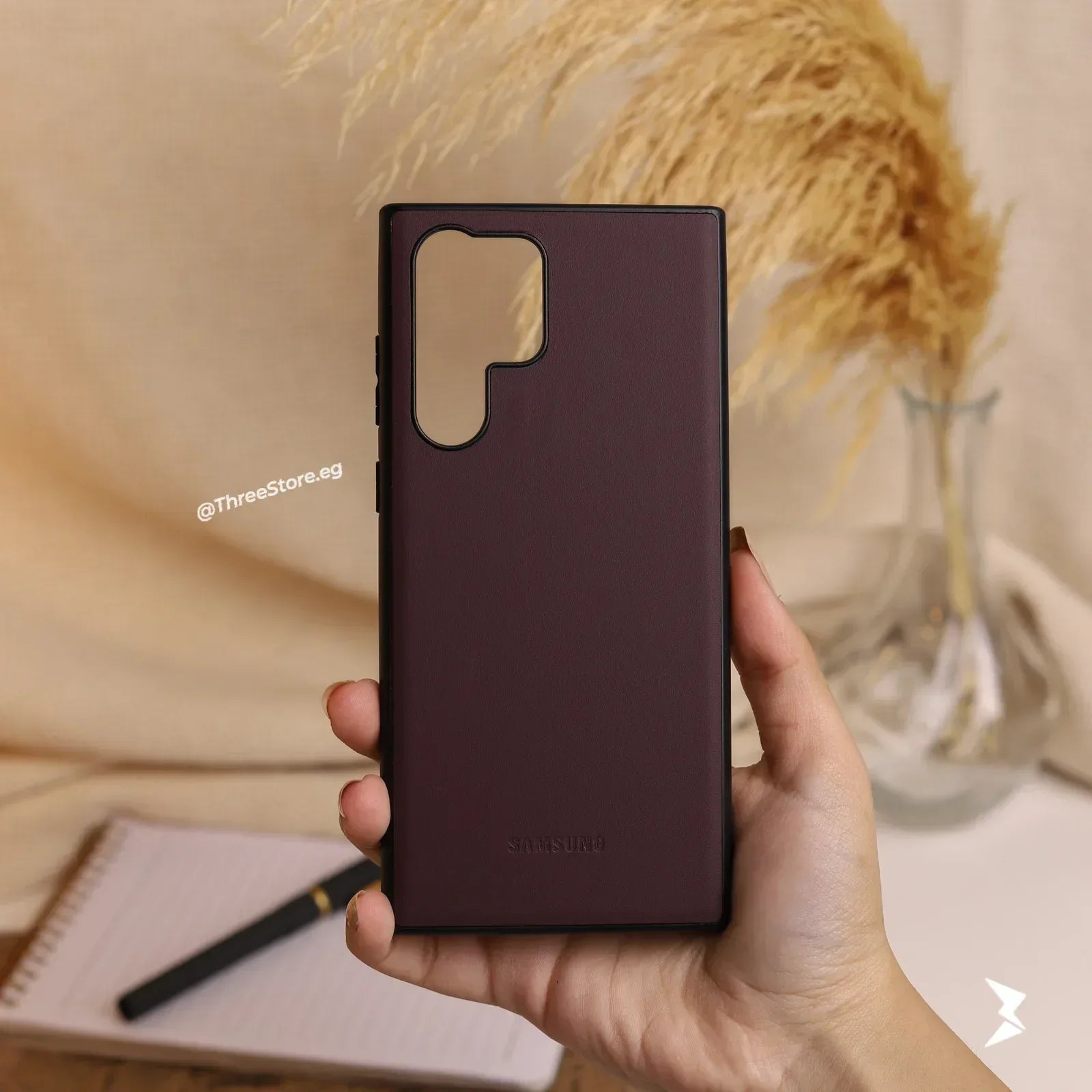 Slim Leather Camera Protection Case Samsung S22 Ultra - Three