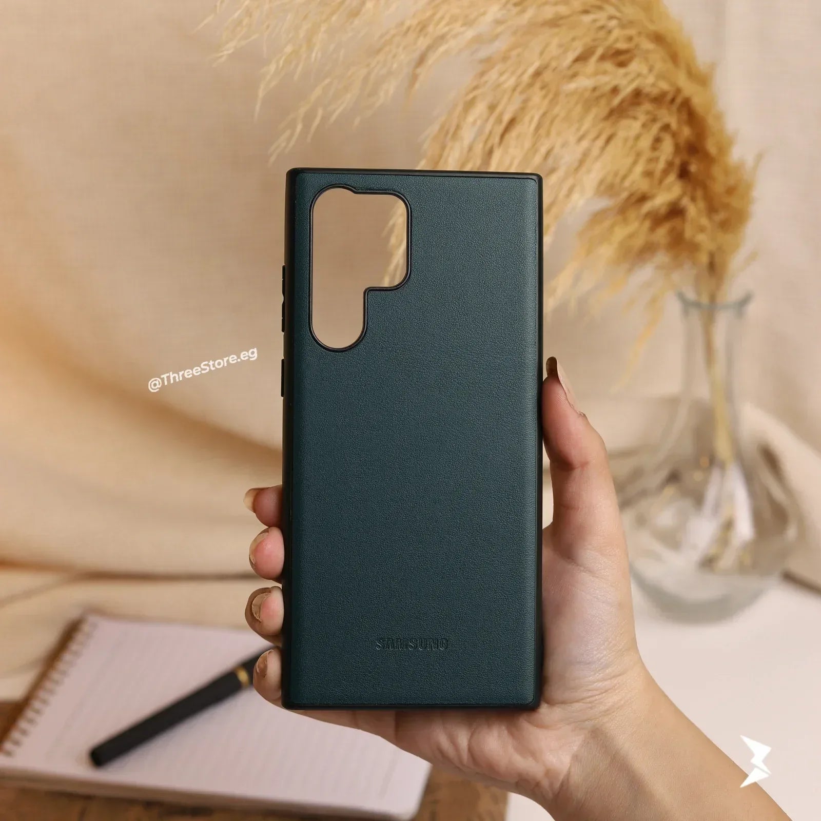 Slim Leather Camera Protection Case Samsung S22 Ultra - Three